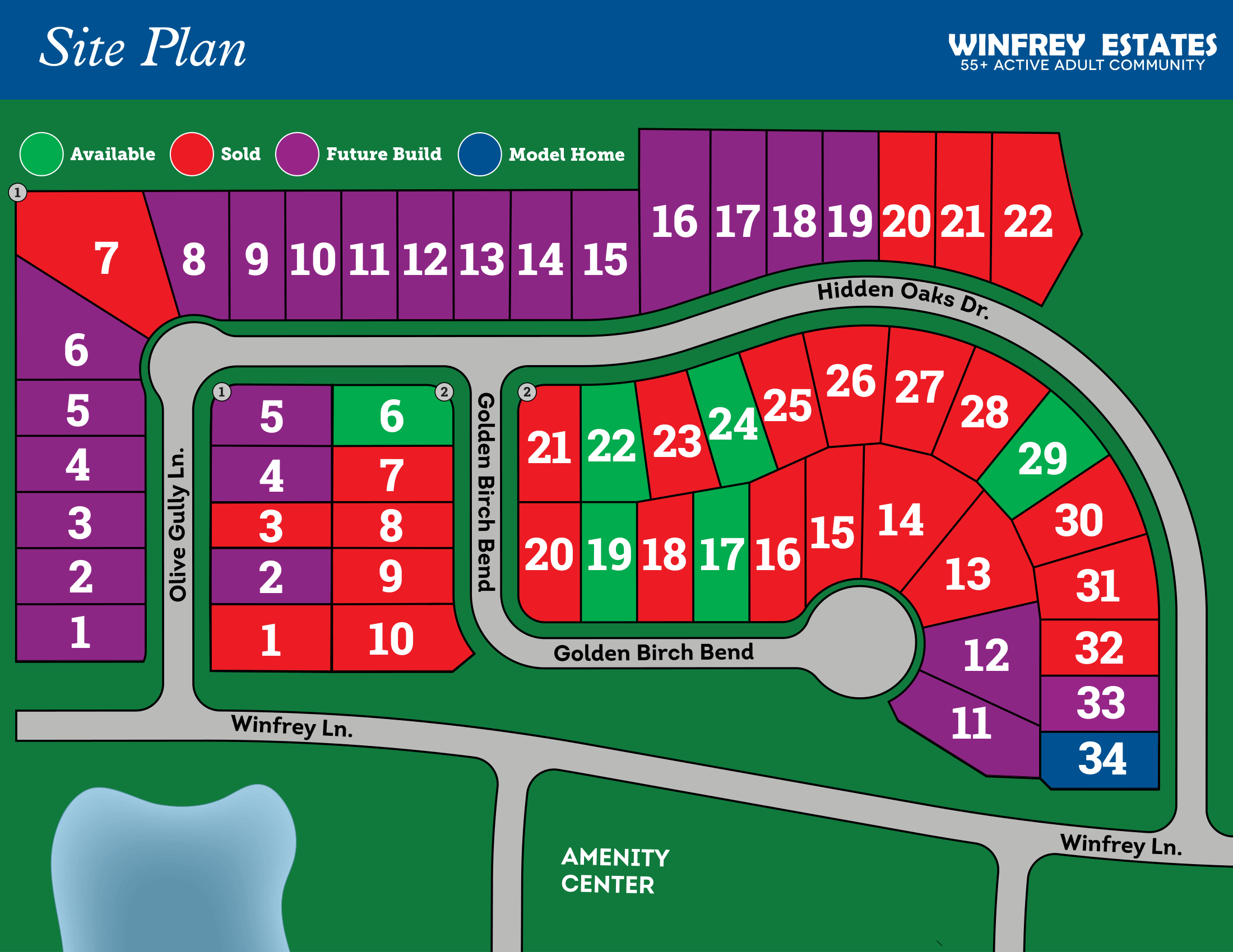 Winfrey Estates Site Plan_Apr 23 2026 copy-1 Site plan of Winfrey Estates in Tomball TX with available lots and other details.